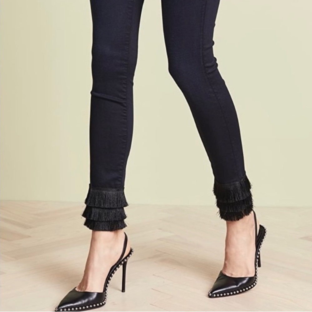 FRAME Le High Skinny Triple Fringe Jeans Sz 28